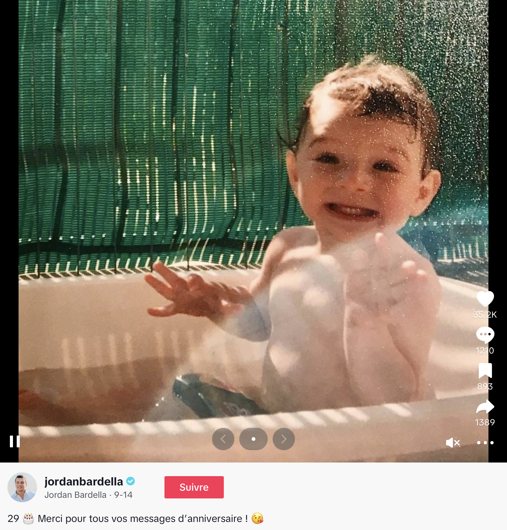 capture d'écran du compte TikTok de Jordan Bardella